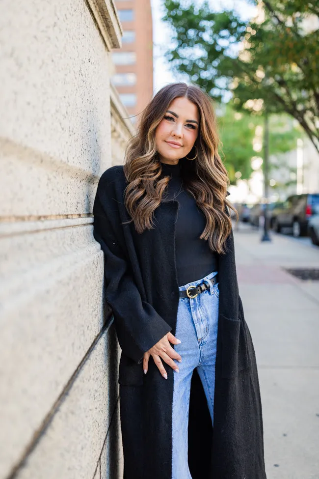 Greta Black Sweater Coat Amber Massey X Pink Lily sold by Pink Lily product image thumbnail 3