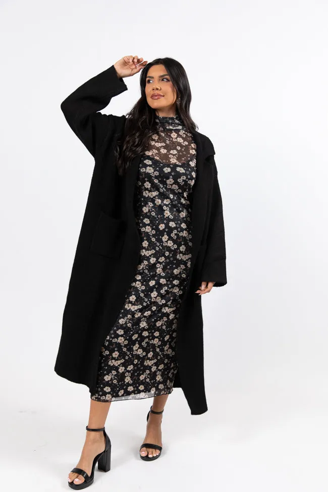 Greta Black Sweater Coat Amber Massey X Pink Lily sold by Pink Lily product image thumbnail 5