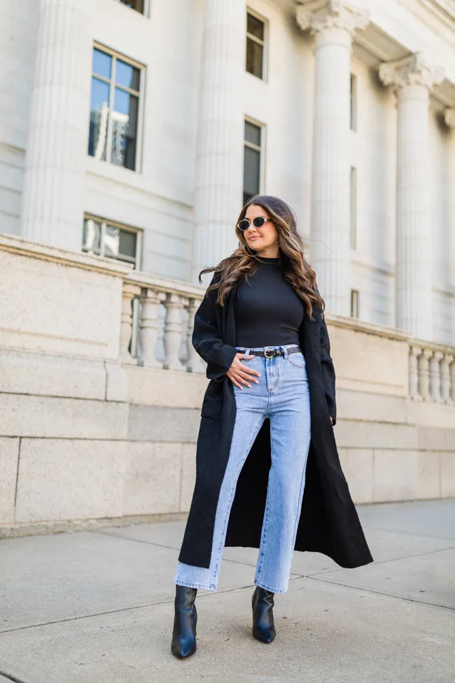 Greta Black Sweater Coat Amber Massey X Pink Lily sold by Pink Lily product image thumbnail 2