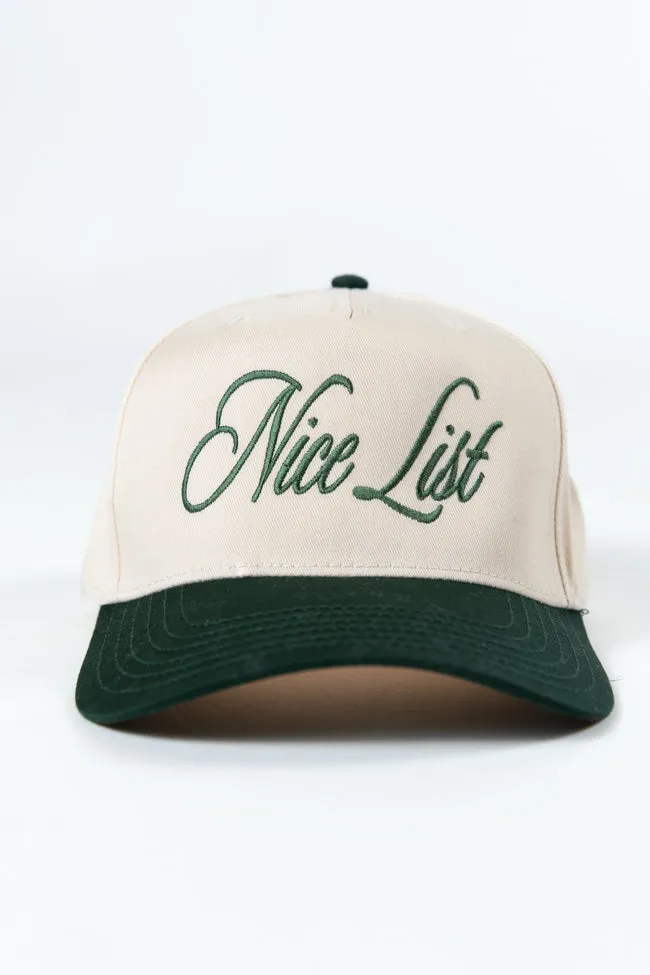 Nice List Dark Green and Khaki Trucker Hat sold by Pink Lily product image thumbnail 2