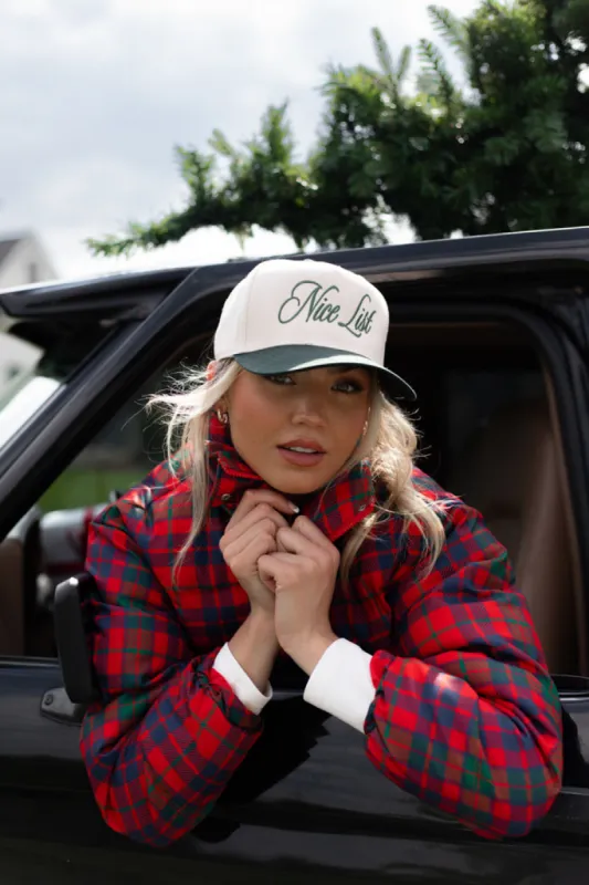 Nice List Dark Green and Khaki Trucker Hat sold by Pink Lily