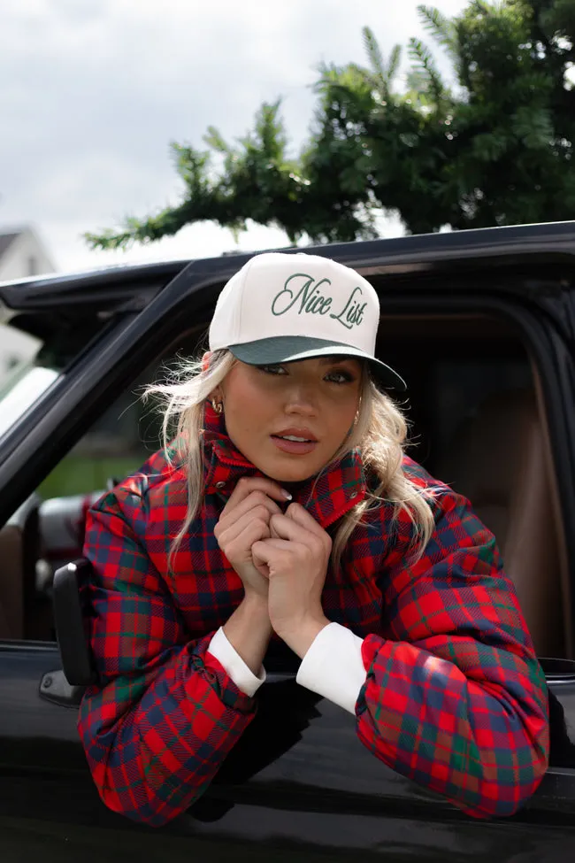Nice List Dark Green and Khaki Trucker Hat sold by Pink Lily
