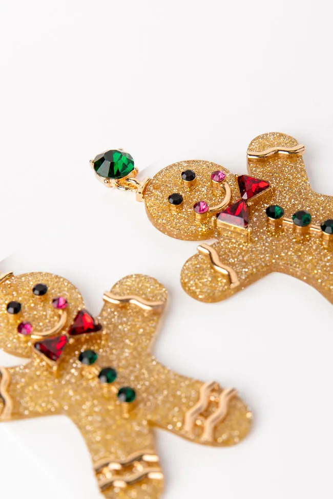 Christmas Glitter Gingerbread Man Earrings sold by Pink Lily product image thumbnail 3
