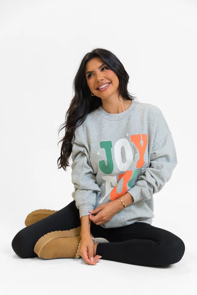 Joyful Light Grey Oversized Graphic Sweatshirt sold by Pink Lily product image thumbnail 4