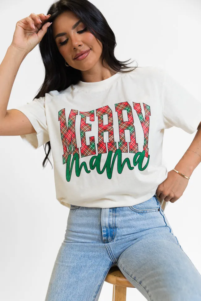 Merry Mama Cream Oversized Graphic Tee DOORBUSTER sold by Pink Lily