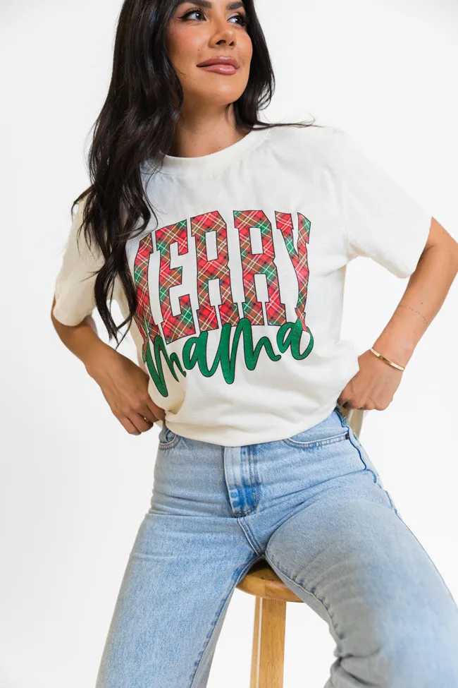 Merry Mama Cream Oversized Graphic Tee DOORBUSTER sold by Pink Lily product image thumbnail 3