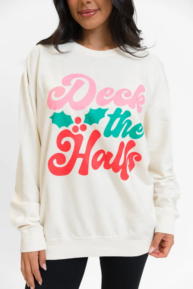 Deck The Halls Cream Graphic Sweatshirt sold by Pink Lily product image thumbnail 3