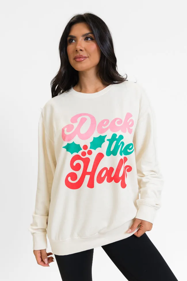 Deck The Halls Cream Graphic Sweatshirt sold by Pink Lily product image thumbnail 2