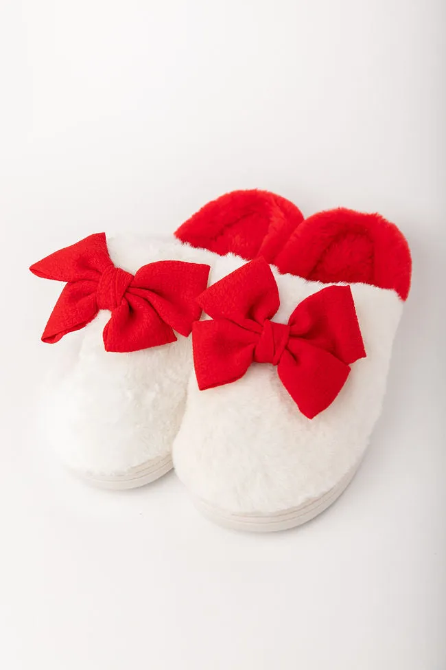 Red Bow Slippers SALE sold by Pink Lily