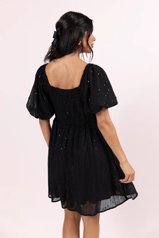 Get Figgy With It Black Textured Surplice Neckline Holiday Dress FINAL SALE sold by Pink Lily product image thumbnail 4