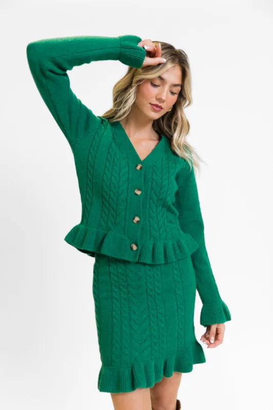 Glistening In the Snow Cable Knit Cardigan Set FINAL SALE sold by Pink Lily