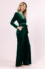 Love You Snow Much Evergreen Velvet Belted Jumpsuit FINAL SALE sold by Pink Lily