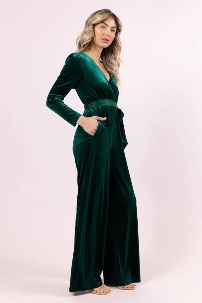 Love You Snow Much Evergreen Velvet Belted Jumpsuit FINAL SALE sold by Pink Lily product image thumbnail 5