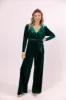 Love You Snow Much Evergreen Velvet Belted Jumpsuit FINAL SALE sold by Pink Lily