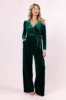 Love You Snow Much Evergreen Velvet Belted Jumpsuit FINAL SALE sold by Pink Lily
