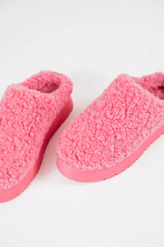 Tilly Pink Sherpa Platform Slipper FINAL SALE sold by Pink Lily