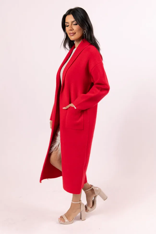 Go Where You Choose Red Long Cardigan FINAL SALE sold by Pink Lily product image thumbnail 4