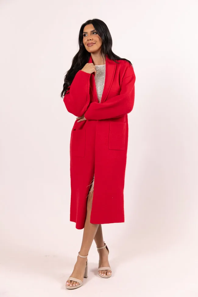 Go Where You Choose Red Long Cardigan FINAL SALE sold by Pink Lily product image thumbnail 2