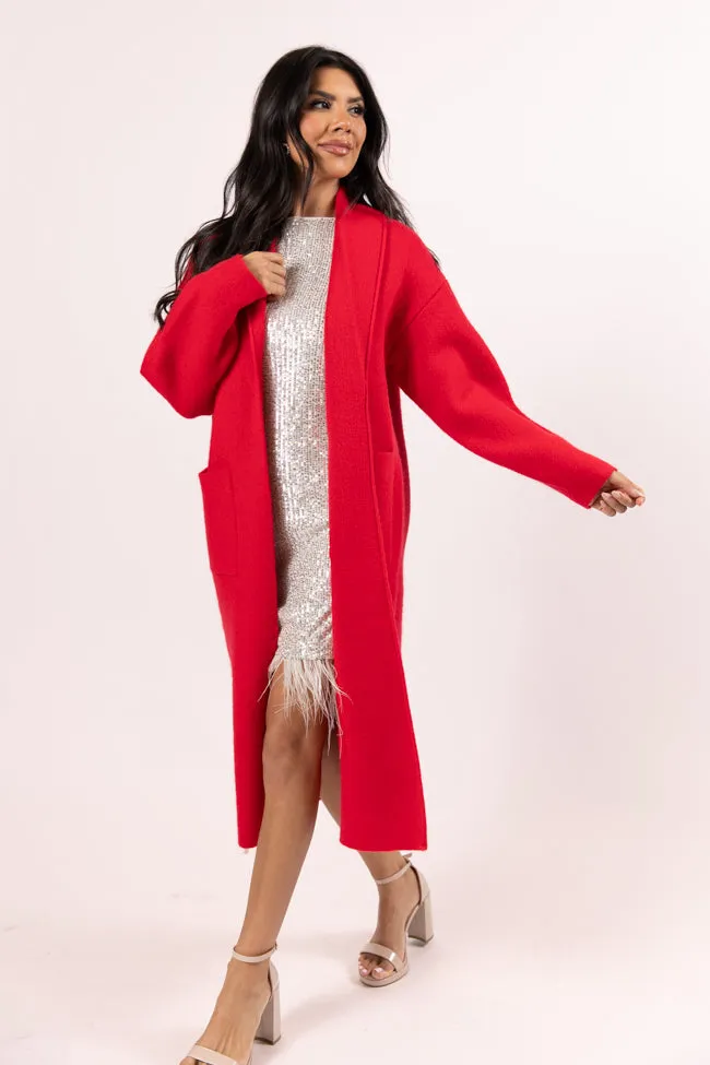 Go Where You Choose Red Long Cardigan FINAL SALE sold by Pink Lily