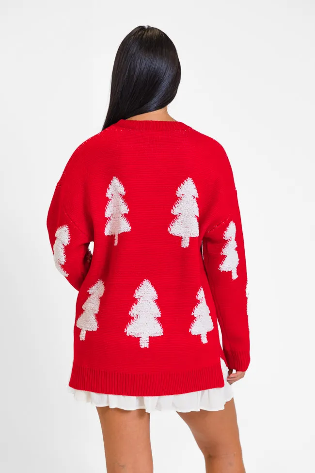 Under The Mistletoe Red Christmas Tree Sweater FINAL SALE sold by Pink Lily product image thumbnail 5