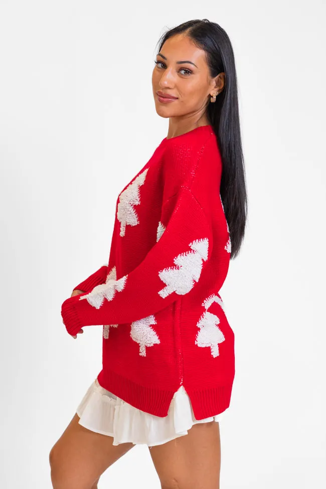 Under The Mistletoe Red Christmas Tree Sweater FINAL SALE sold by Pink Lily product image thumbnail 4