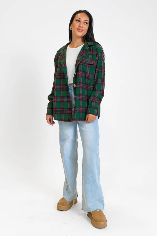 Made Me Realize Green and Red Plaid Oversized Button Front Shirt FINAL SALE sold by Pink Lily product image thumbnail 3
