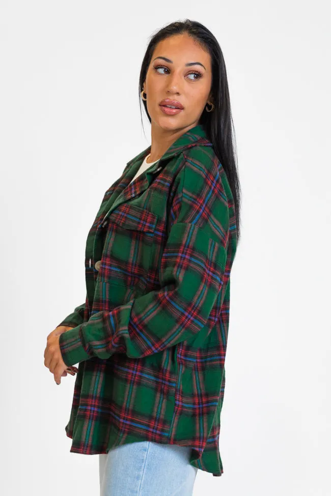 Made Me Realize Green and Red Plaid Oversized Button Front Shirt FINAL SALE sold by Pink Lily product image thumbnail 4