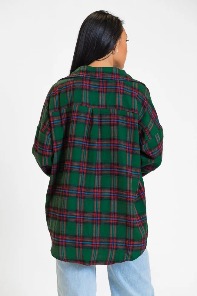 Made Me Realize Green and Red Plaid Oversized Button Front Shirt FINAL SALE sold by Pink Lily product image thumbnail 5