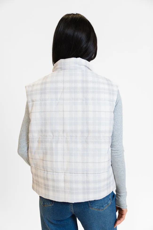 In A Bubble Beige Plaid Puffer Vest FINAL SALE sold by Pink Lily product image thumbnail 5