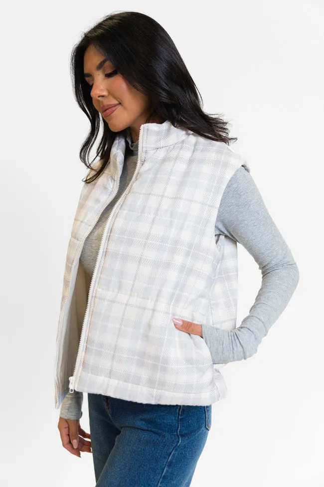 In A Bubble Beige Plaid Puffer Vest FINAL SALE sold by Pink Lily product image thumbnail 4