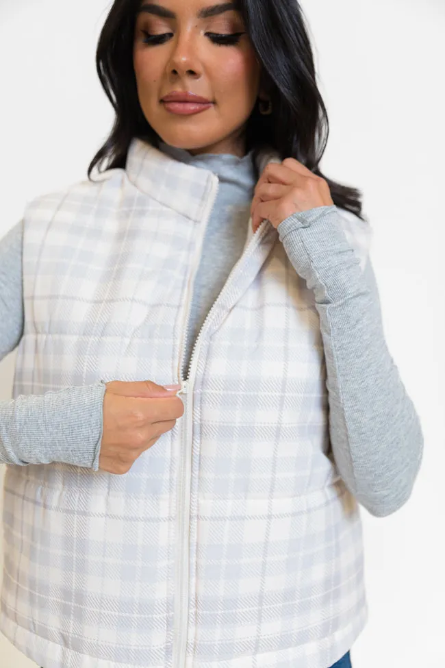 In A Bubble Beige Plaid Puffer Vest FINAL SALE sold by Pink Lily product image thumbnail 3
