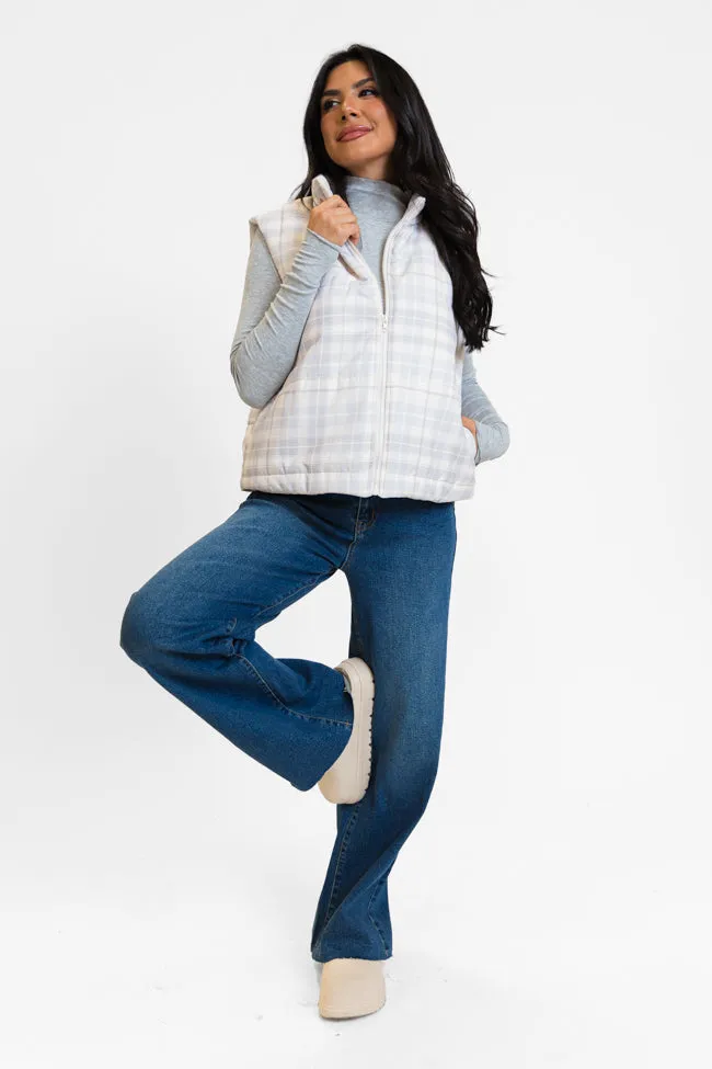 In A Bubble Beige Plaid Puffer Vest FINAL SALE sold by Pink Lily product image thumbnail 2