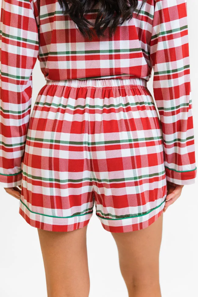 Under The Stars In Christmas Plaid Bamboo Pajama Shorts FINAL SALE sold by Pink Lily product image thumbnail 3