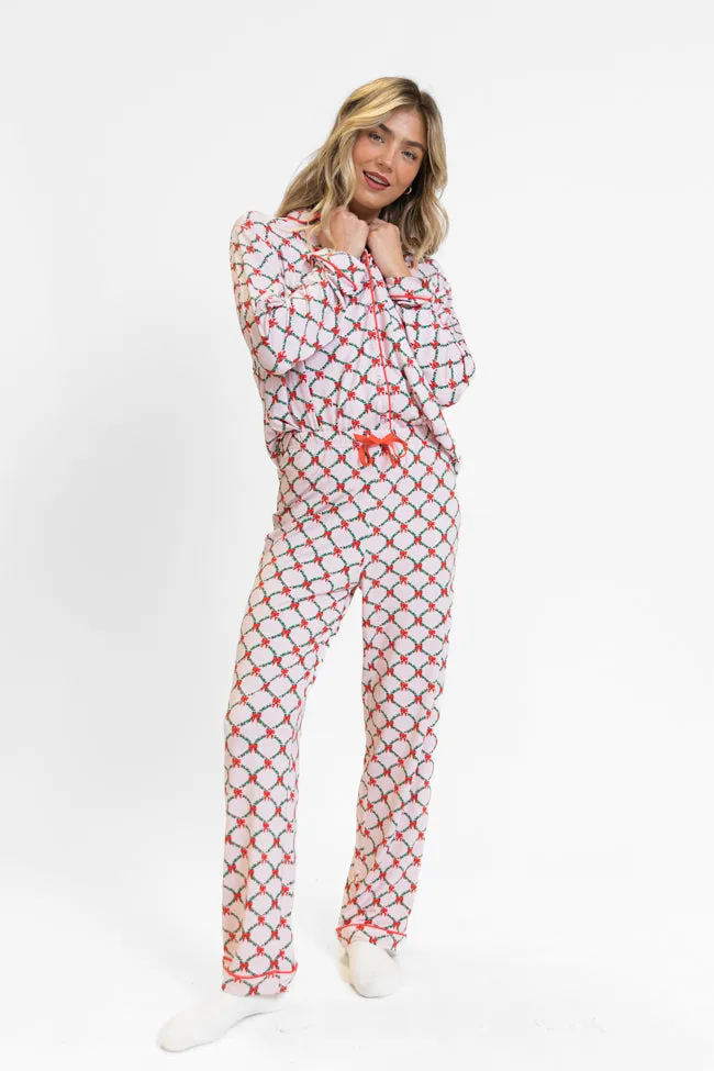 Under The Stars in Ribbons and Garland Bamboo Pajama Pants FINAL SALE sold by Pink Lily product image thumbnail 2