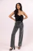 Glamorous Moments Black Rhinestone Embellished Straight Leg Pants FINAL SALE sold by Pink Lily
