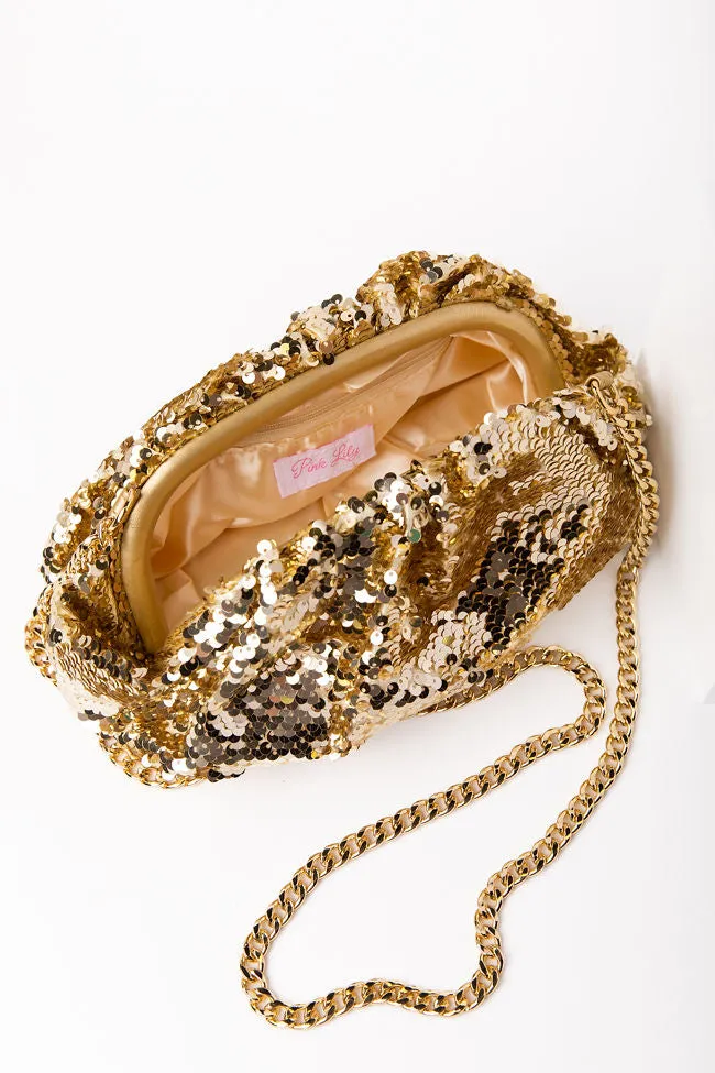 Gold Sequin Pouch Bag FINAL SALE sold by Pink Lily product image thumbnail 2