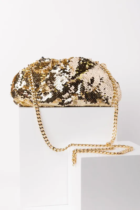Gold Sequin Pouch Bag FINAL SALE sold by Pink Lily