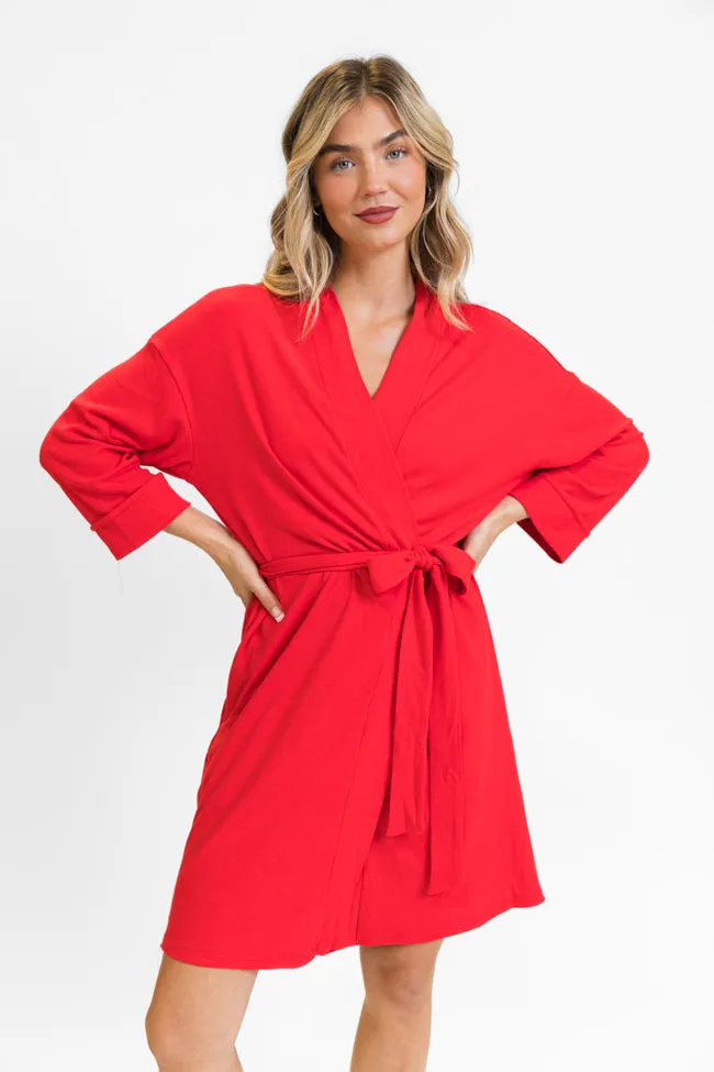 Drifting Off Red Ribbed Robe FINAL SALE sold by Pink Lily product image thumbnail 2
