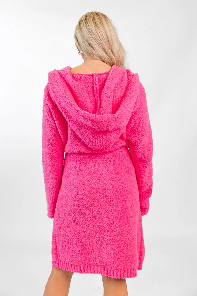 It Was All A Dream Hot Pink Hooded Robe DOORBUSTER sold by Pink Lily product image thumbnail 4