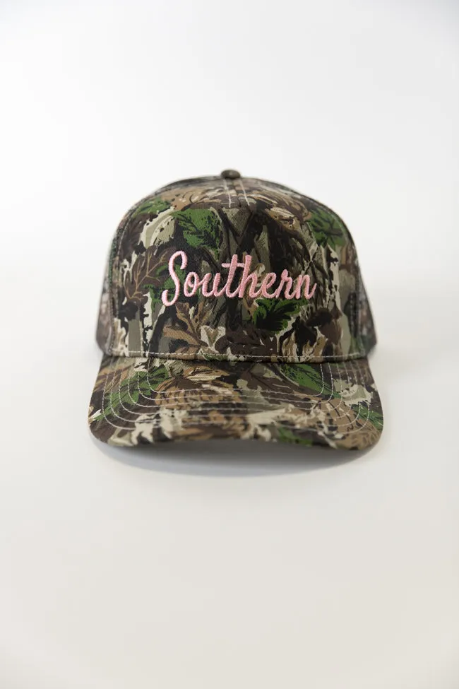 Southern Camo Trucker Hat sold by Pink Lily