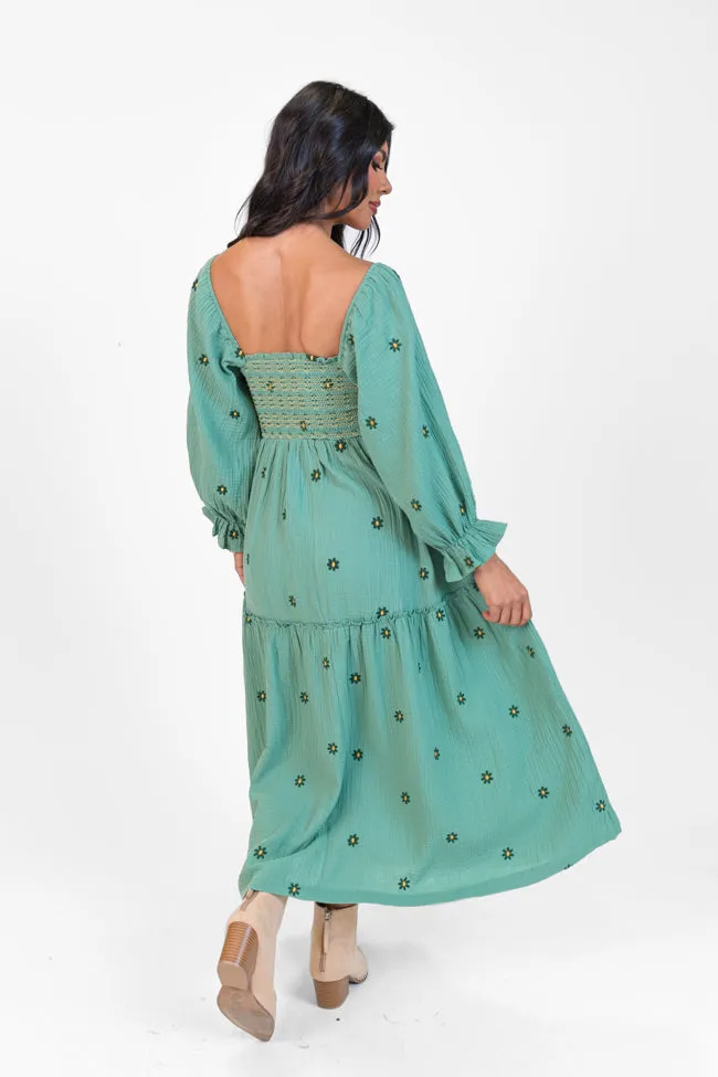 Dress To Impress Sage Floral Stitched Smocked Top Dress FINAL SALE sold by Pink Lily product image thumbnail 5