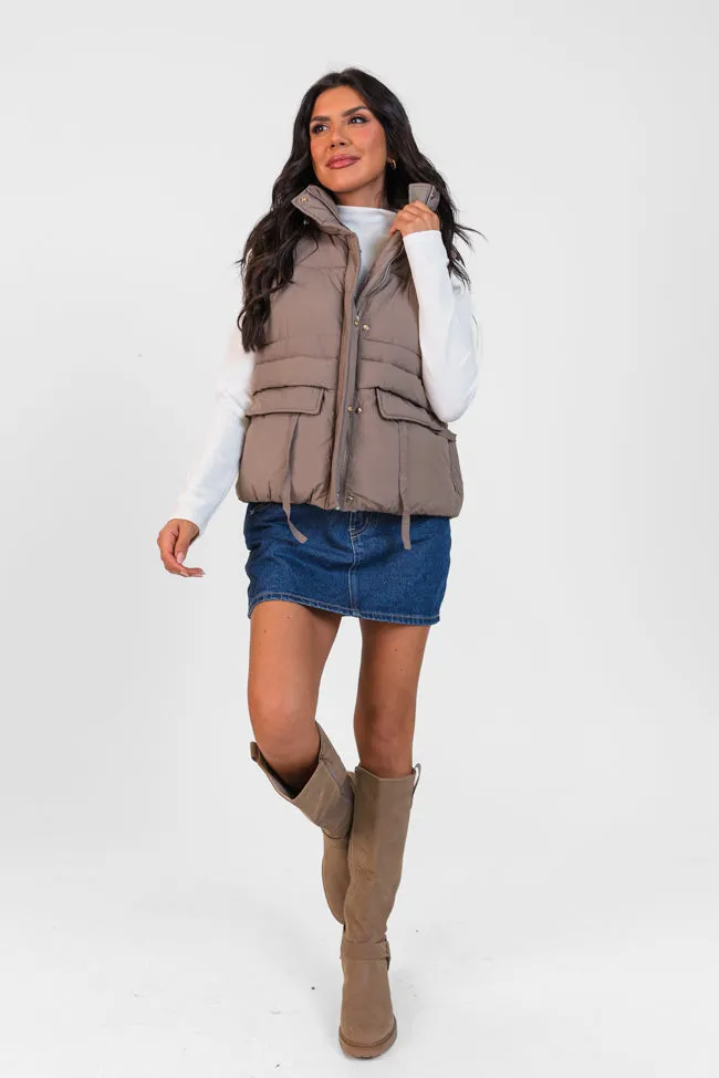 Won Me Over Mushroom Oversized Puffer Vest FINAL SALE sold by Pink Lily product image thumbnail 3