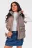 Won Me Over Mushroom Oversized Puffer Vest FINAL SALE sold by Pink Lily