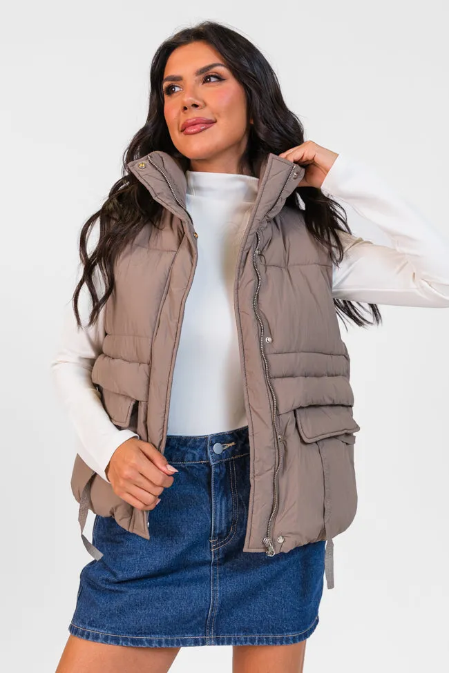 Won Me Over Mushroom Oversized Puffer Vest FINAL SALE sold by Pink Lily product image thumbnail 2