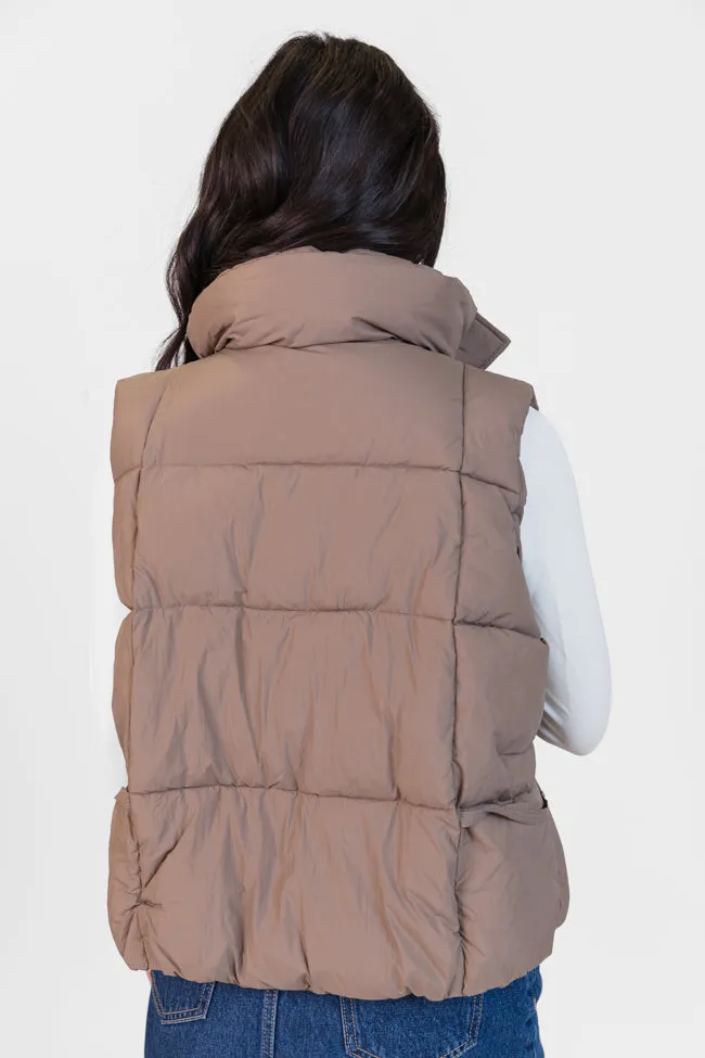 Won Me Over Mushroom Oversized Puffer Vest FINAL SALE sold by Pink Lily product image thumbnail 5