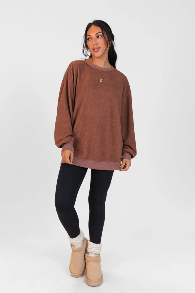 Peak To Peak Chestnut Brushed Pullover FINAL SALE sold by Pink Lily product image thumbnail 3