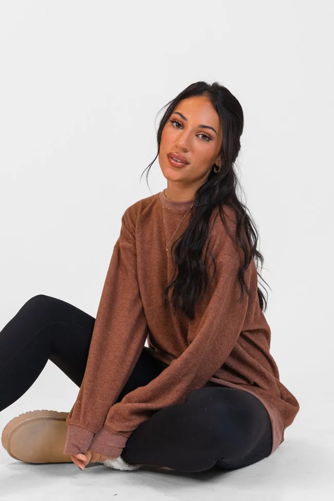 Peak To Peak Chestnut Brushed Pullover FINAL SALE sold by Pink Lily