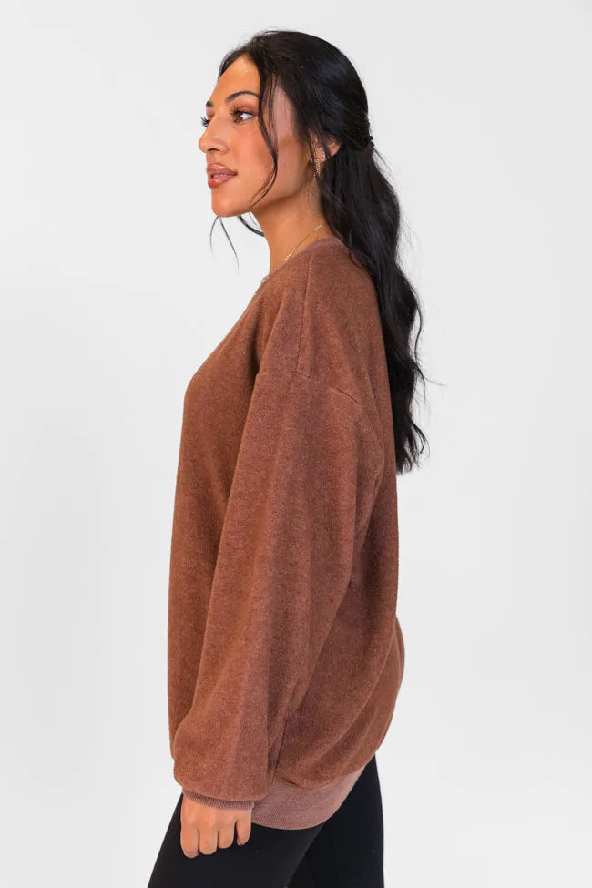 Peak To Peak Chestnut Brushed Pullover FINAL SALE sold by Pink Lily product image thumbnail 4