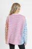 Kind Hearts Dusty Pink Multi Color Block Stripe Sweater sold by Pink Lily
