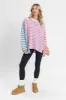 Kind Hearts Dusty Pink Multi Color Block Stripe Sweater sold by Pink Lily